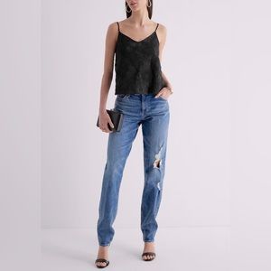 Express Embroidered Floral V-Neck Cami